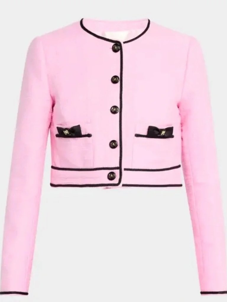 Loveshackfancy Talika Tweed Jacket In Pirouette Pink Size 14